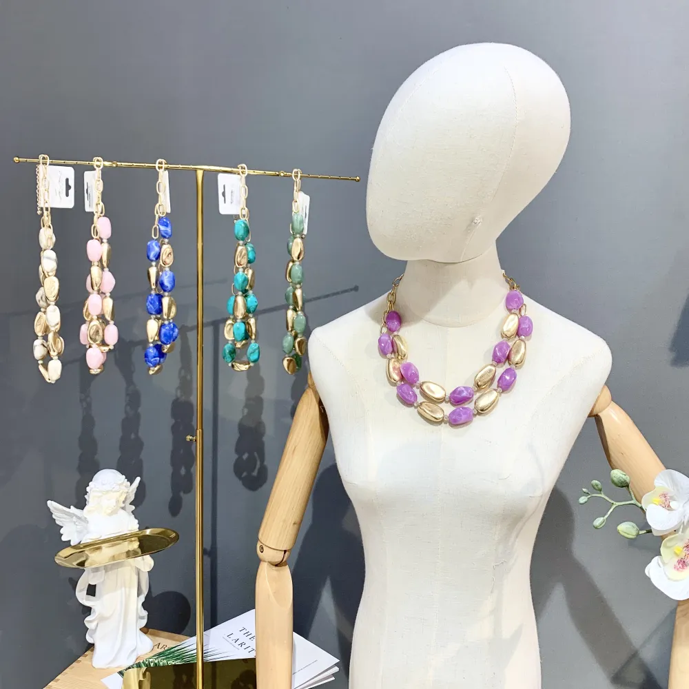 Effetto Pietra-Collana Corta in Acciaio - CMC-732-245