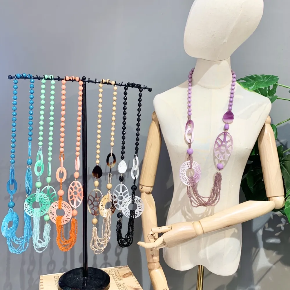 Cerchio con Cristalli-Collana Lunga Moda - CML-121-53