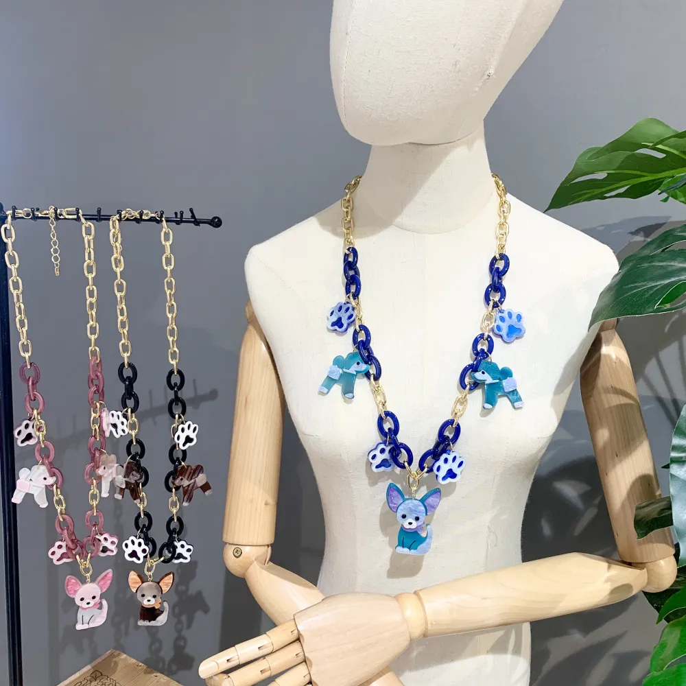 Cane-Collana Lunga Moda - CML-15581 (Marrone)