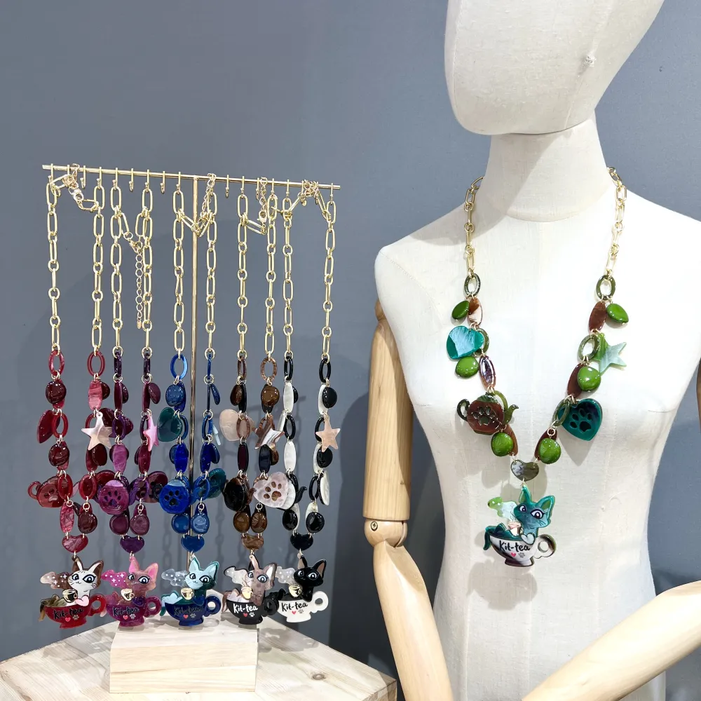 Donna Tazza-Collana Lunga Moda in Resina - CML-16190