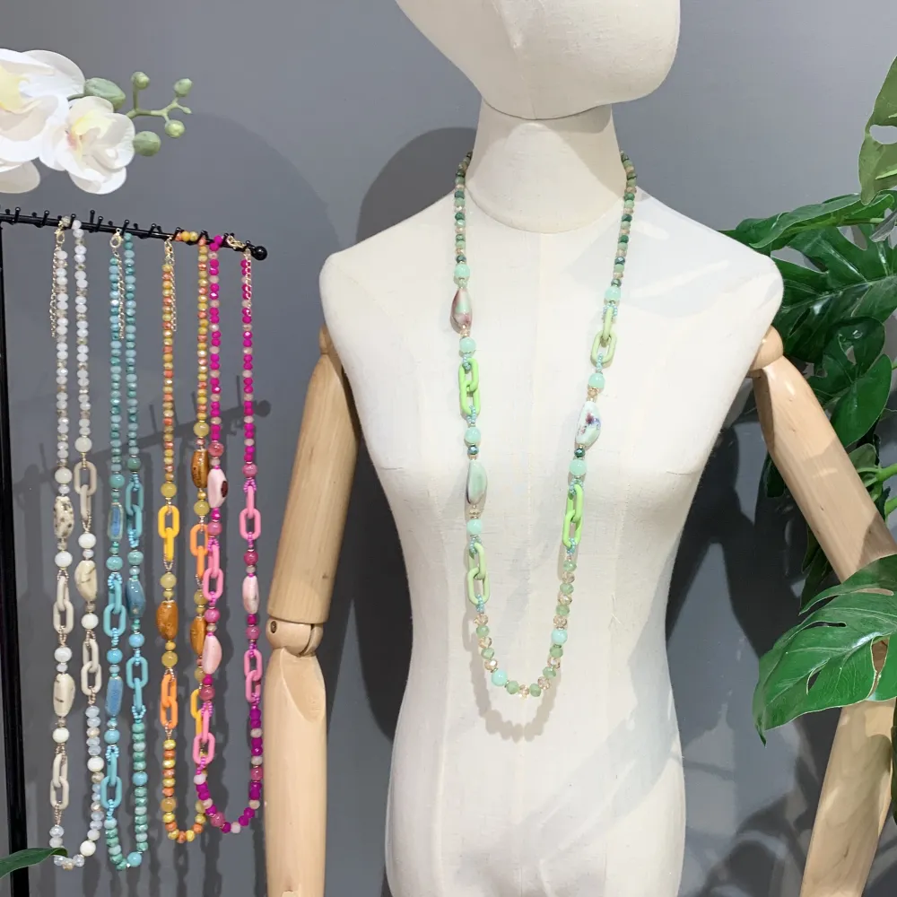 Perline Cristalli  -Collana Lunga Moda - CML-703-02