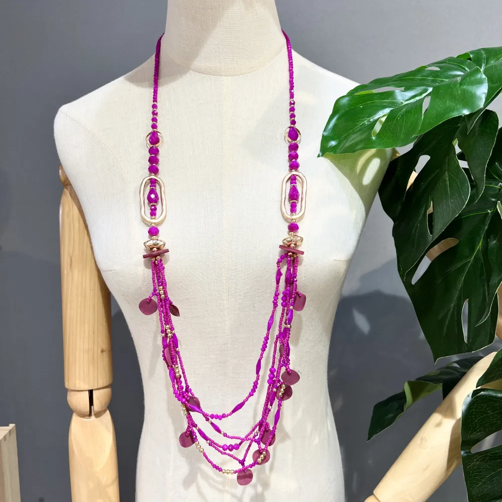 Multifili-Collana Lunga Moda - CML-732-151 (Viola)