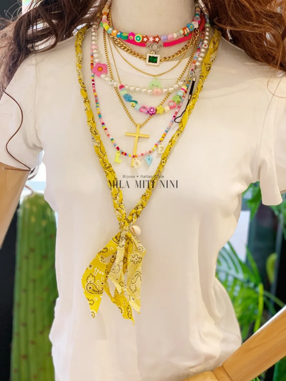 CMM316-37-Banda con Conchiglia- Collana Lunga - CMM316-37-Banda con Conchiglia- Collana Lunga