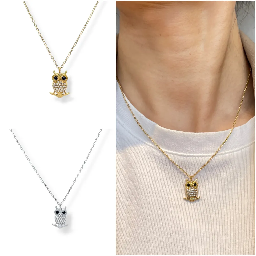 Gufo-Collana Corta in Acciaio EMANA - CO-103-AA5641N