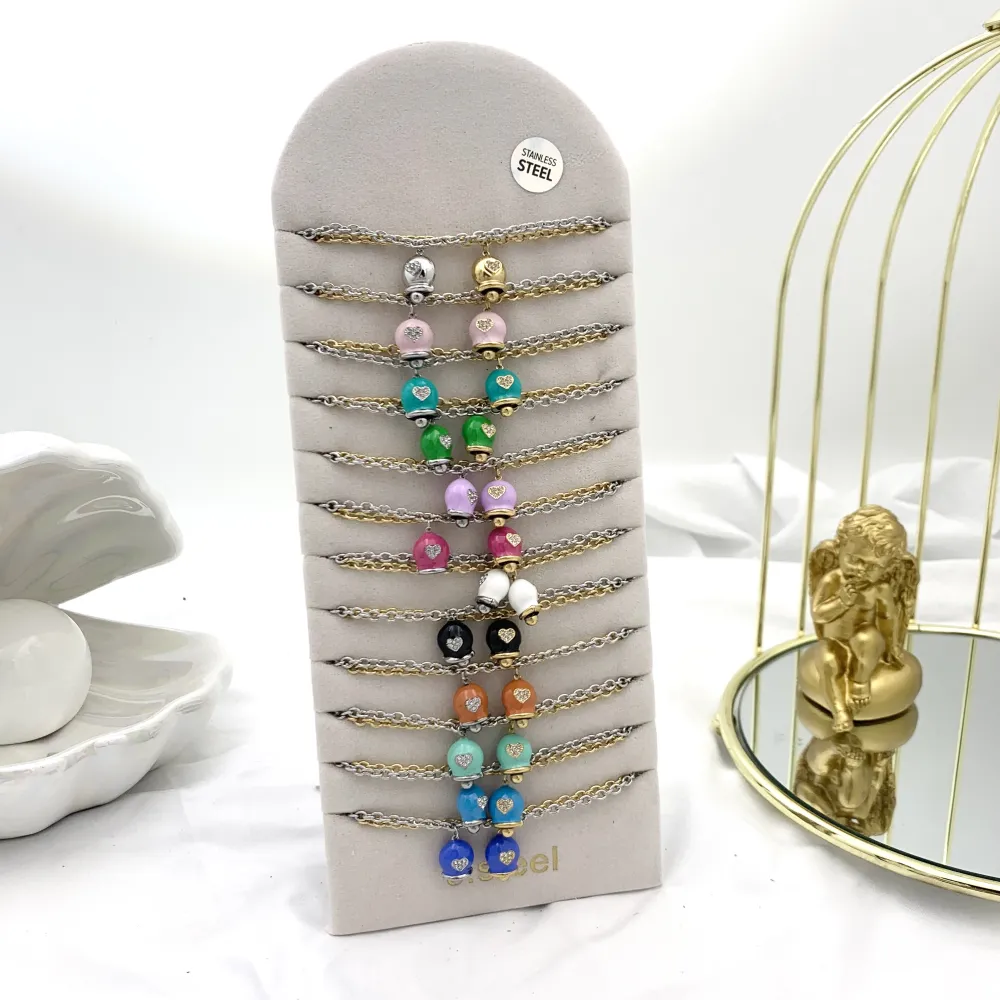 Campanello Smaltato-12pz Collane in Acciaio - CPA-103-AA3438NB