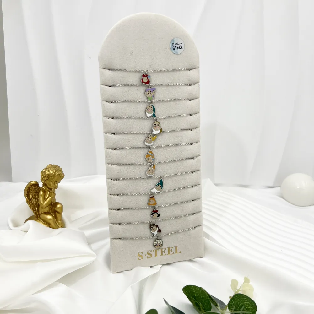 Favola Sette Nanni -12pz Collane in Acciaio - CPA-103-AA4072-4083N