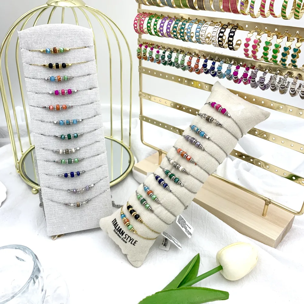 Perline Colorate-12Pz Collane in Acciaio - CPA-732-14