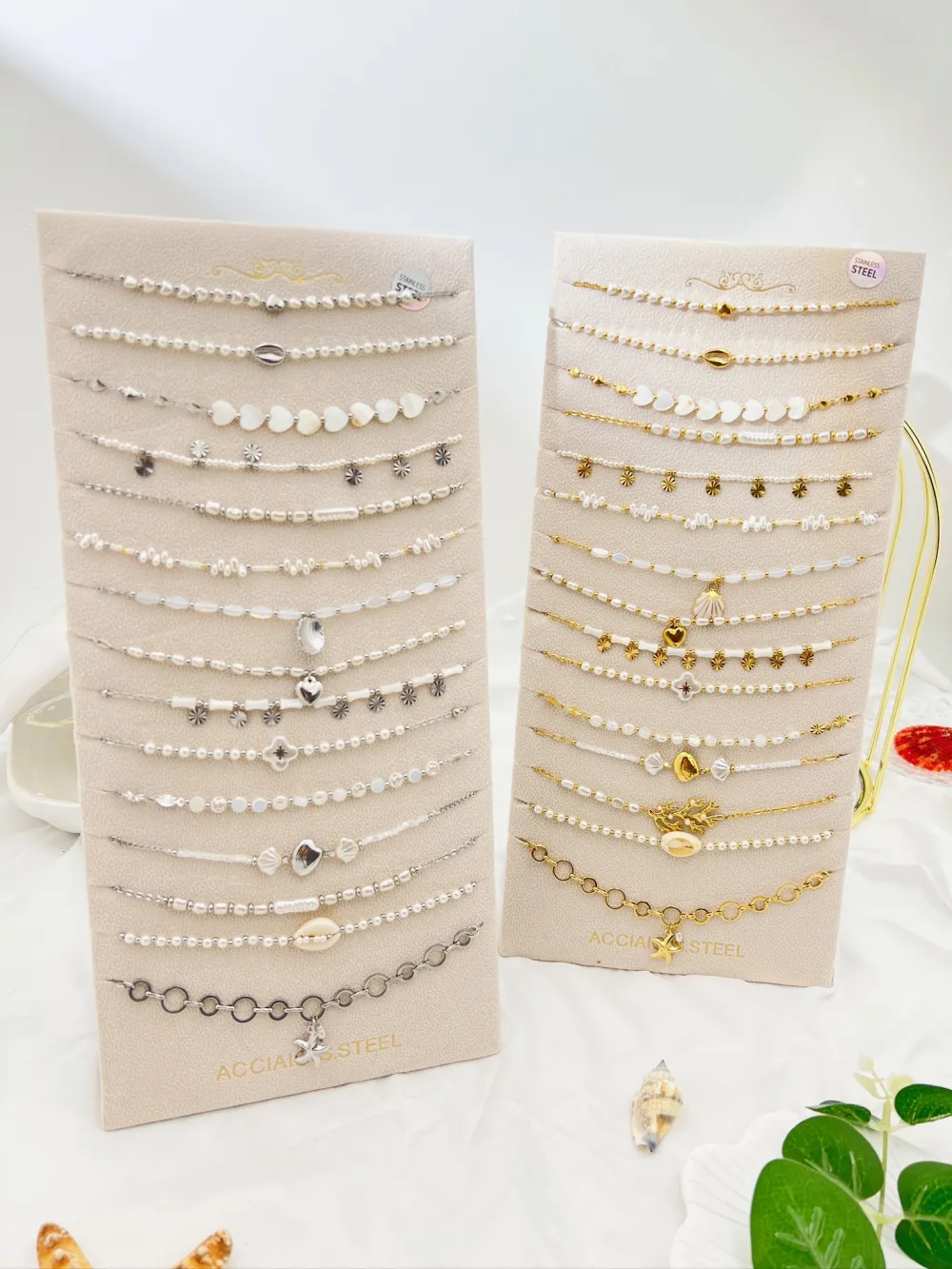 Mix Modelli -15Pz Collane Corte in Acciaio - CPA-732-161 (Argento)