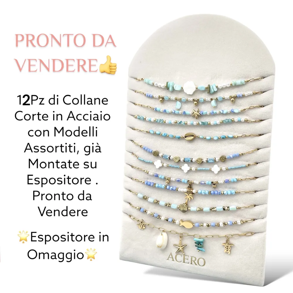 Mix Modelli-12pz Collane in Acciaio - CPA-735-48