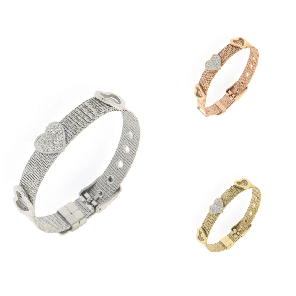 Bracciale da Donna In Acciaio - Cuore -Bracciale Cinturino Orologio