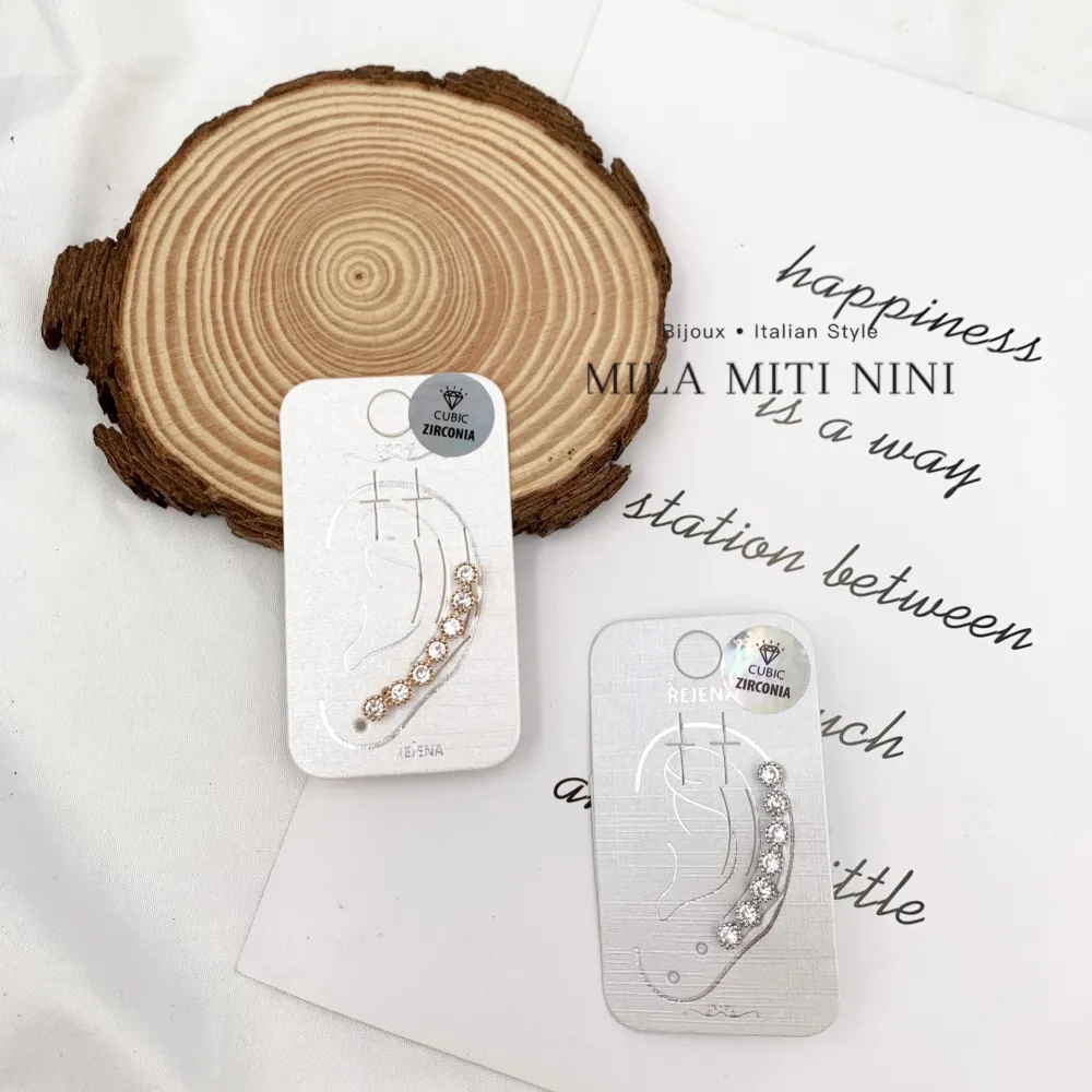 Punto Luce-Earcuff con Zirconia - EAK-109-43 (Argento)