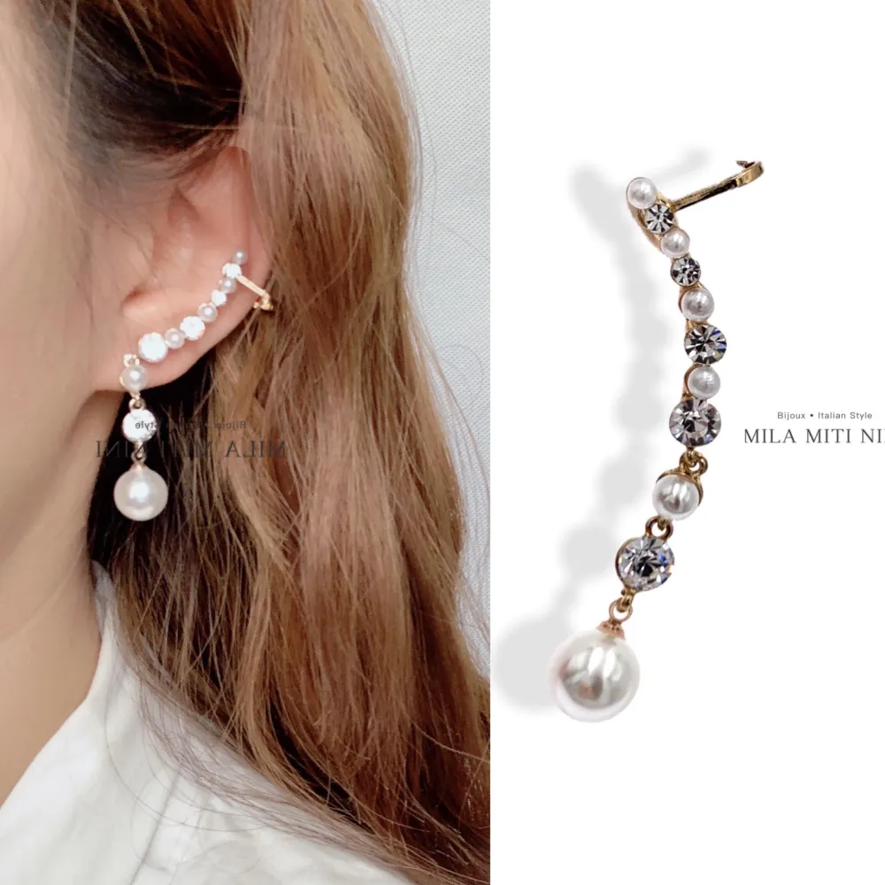 Punto Luce e Perla Pendente-Earcuff in Metallo - EAK-28003-0510