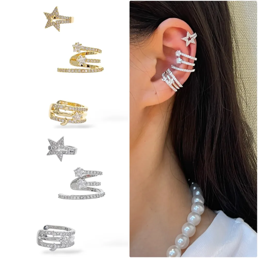 Set 3Pz  -Earcuff con Zirconia - EAK-506-310