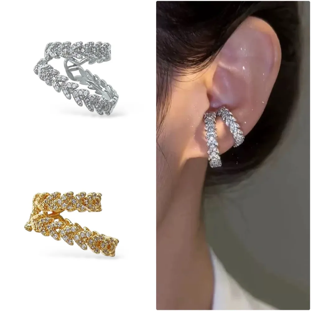 Doppio Cerchio con Zirconia-Earcuff in Ottone - EAK-506-333