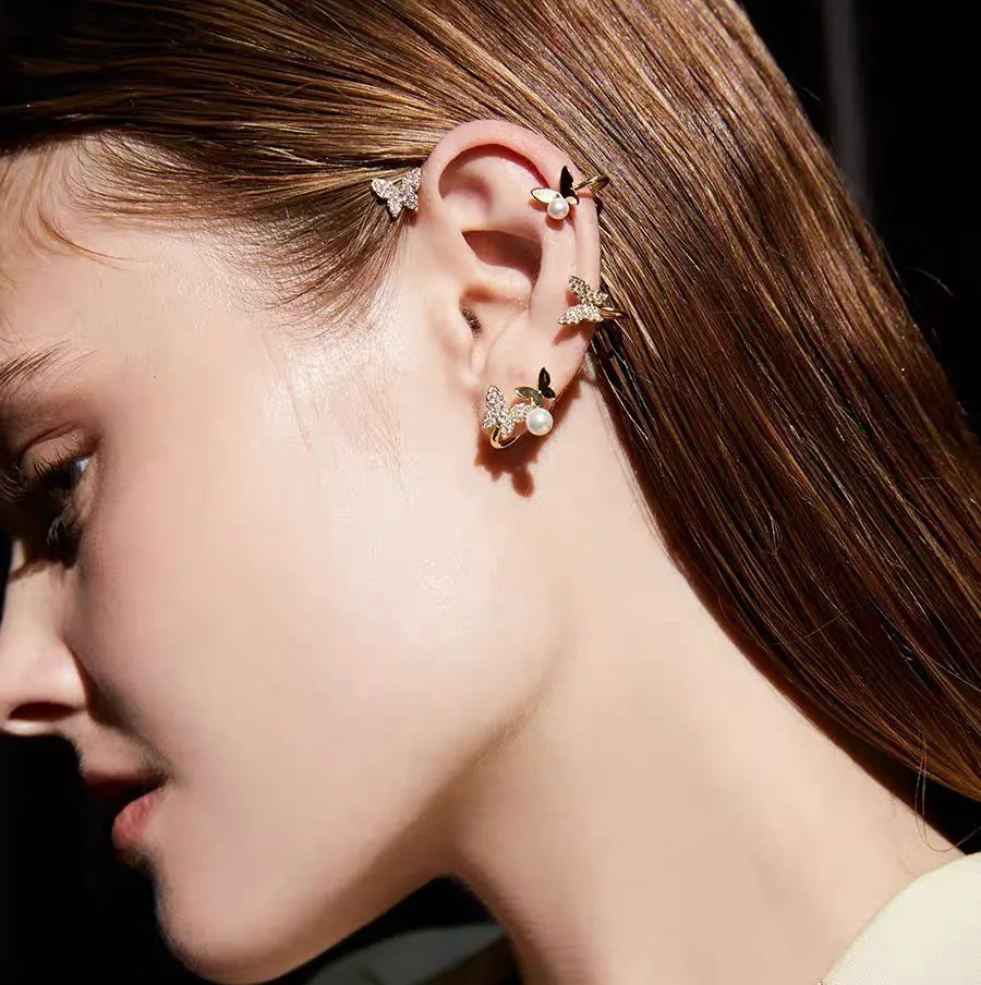 Farfalla Perla-Earcuff in Ottone - EAK-705-03