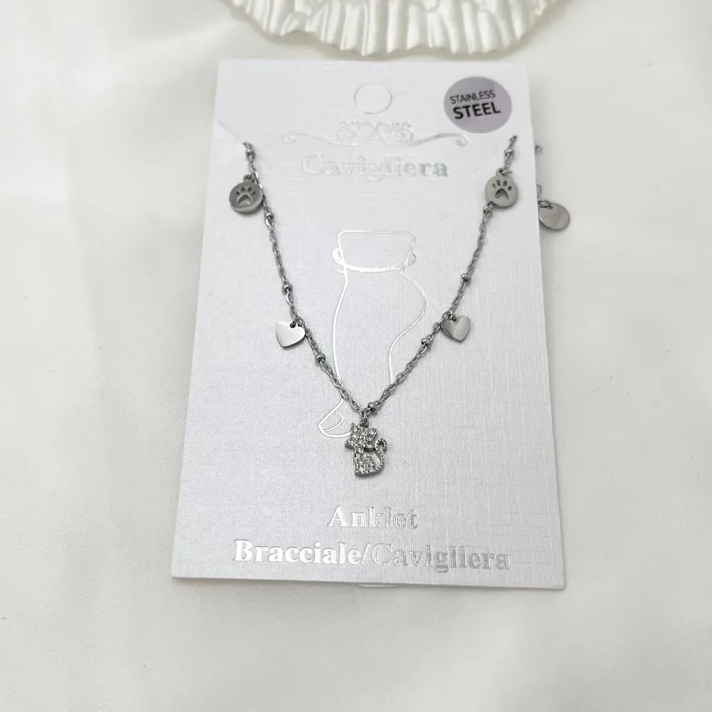 Gatto-Cavigliere in Acciaio - KAV-103-AA1123B (Oro Giallo)