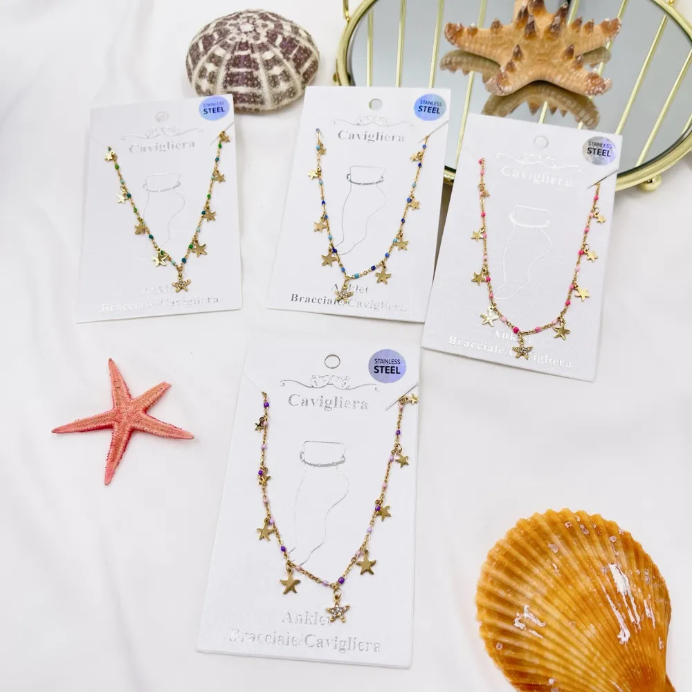 Stella Marina Smaltata-Cavigliera in Acciaio - KAV-103-AA3442B