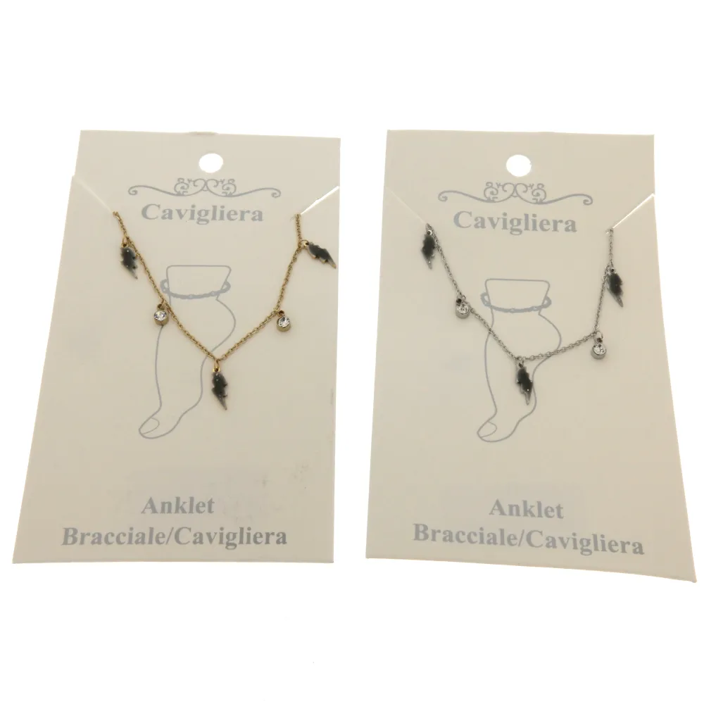 Fulmine Smaltato 3181 - Cavigliera in Acciaio - KAV-104-81 (Argento)