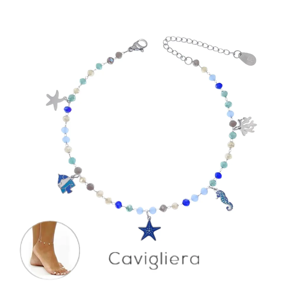 Stella Marina Smaltata-Cavigliera in Acciaio - KAV-413-338