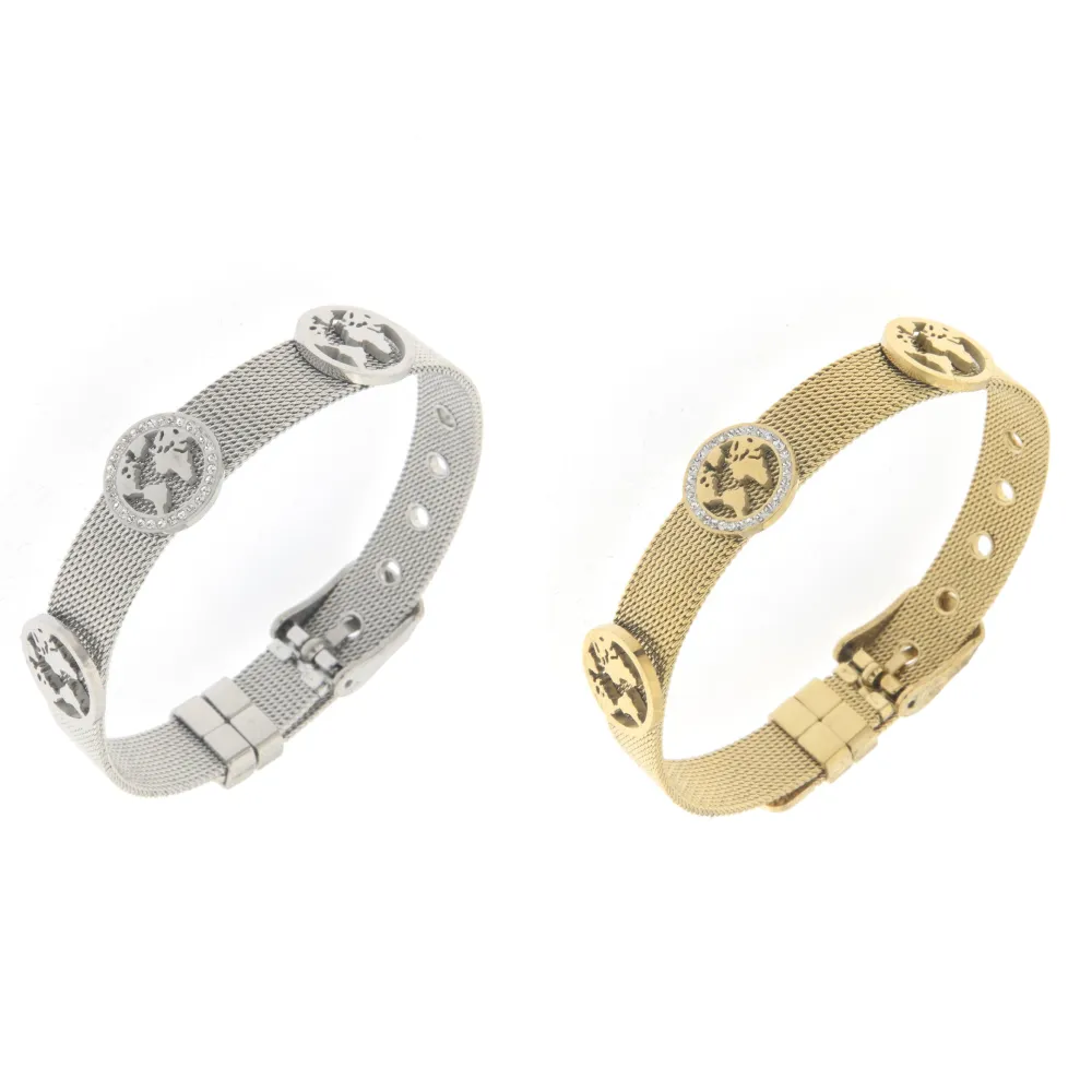 Bracciale da Donna In Acciaio - Mondo -Bracciale Cinturino Orologio