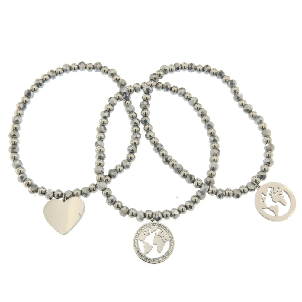 Bracciale Tris in Acciaio - Mondo e Cuore - Bracciale Tris Acciaio