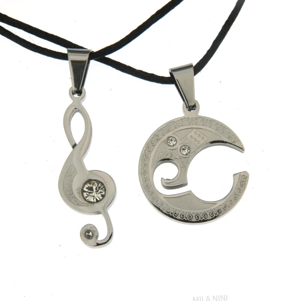 Nota Musicale - Collana Doppia Acciaio - Nota Musicale - Collana Doppia Acciaio