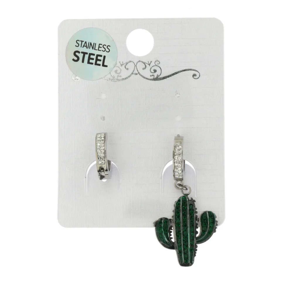 OAC- Cactus e Cerchio 4408 - Orecchini a Cerchio con Pendenti i - OAC- Cactus e Cerchio 4408 - Orecchini a Cerchio con Pendenti i