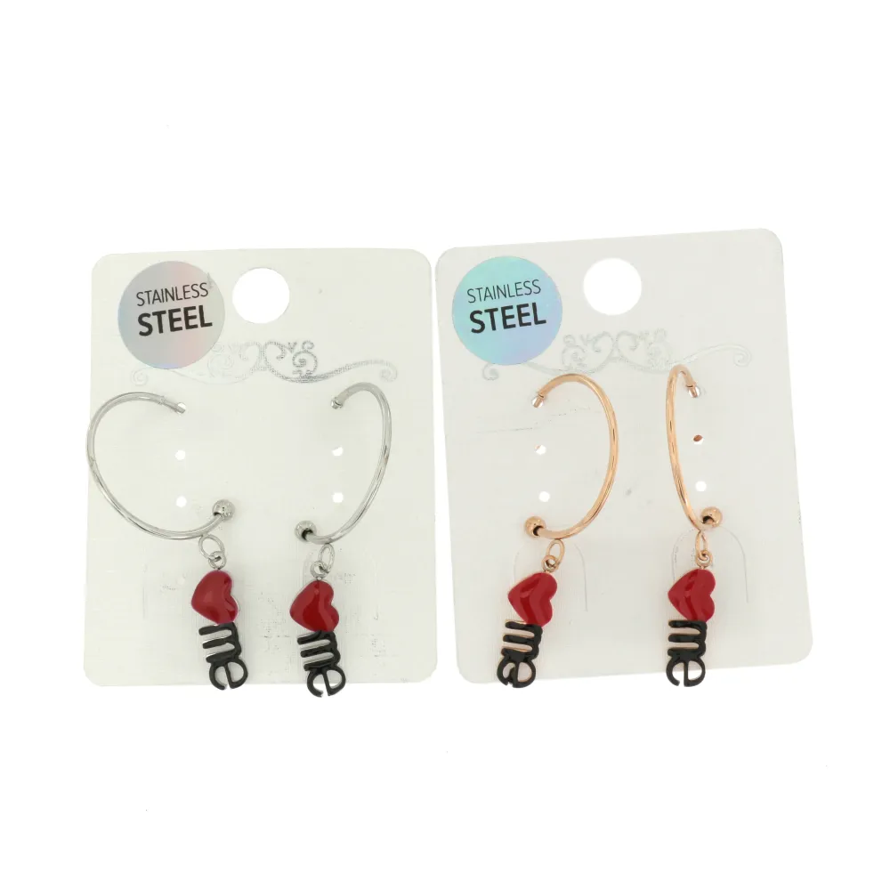 OAC- Cuore Love Smaltato 4432 - Orecchini a Cerchio con Pendent - OAC- Cuore Love 4432 - Orecchini a Cerchio