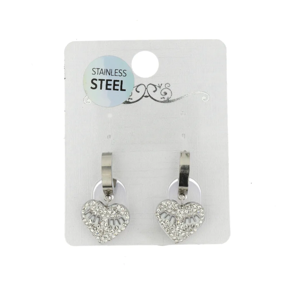 OAC- Cuore face 4413 - Orecchini a Cerchio con Pendenti in Acci - OAC- Cuore face 4413 - Orecchini a Cerchio con Pendenti in Acci