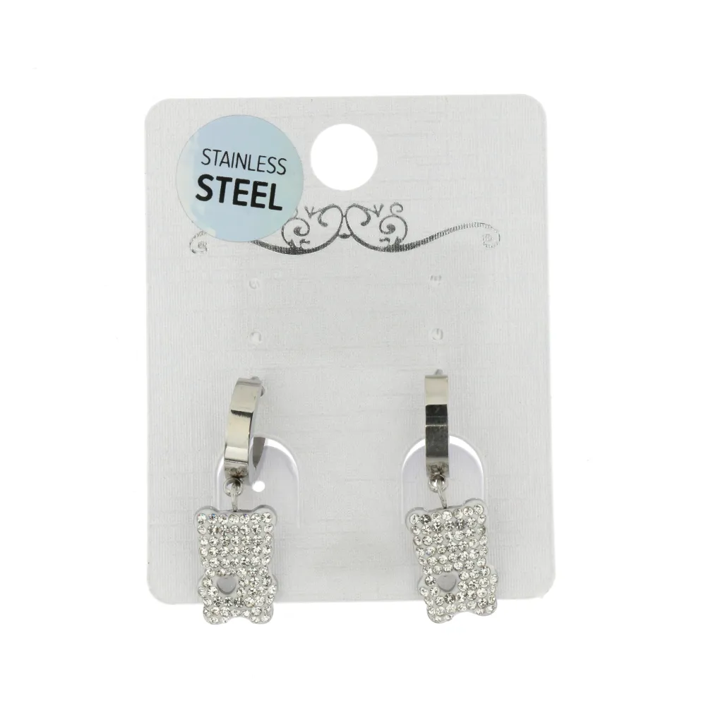 OAC- Orsetto 4411 - Orecchini a Cerchio con Pendenti in Acciaio - OAC- Orsetto 4411 - Orecchini a Cerchio con Pendenti in Acciaio