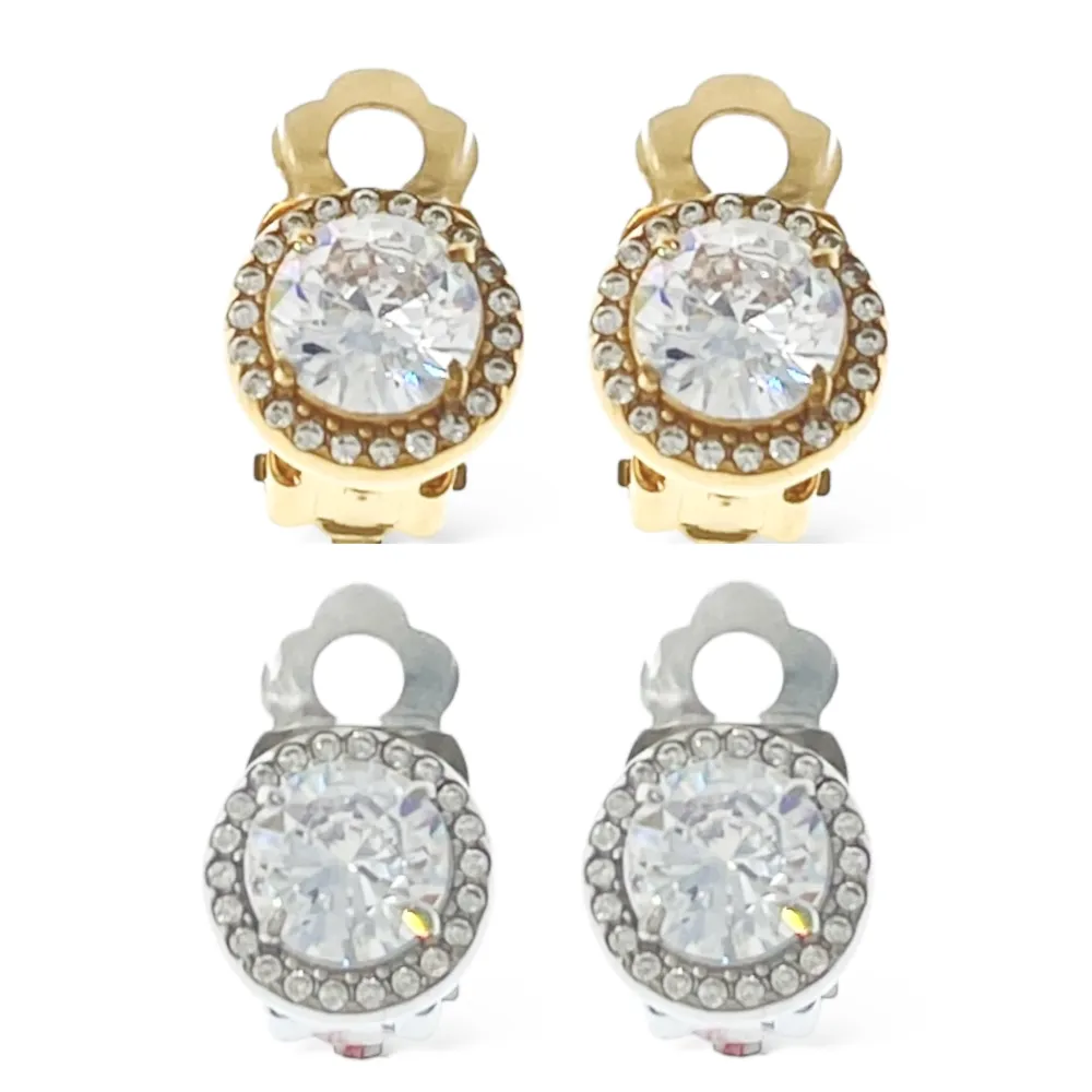 Tondo -Orecchini a Clip in Acciaio - OAK-103-AA5014E