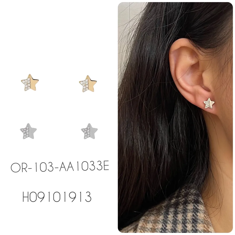 Stella-Orecchini a Lobo in Acciaio - OAP-103-AA1033E