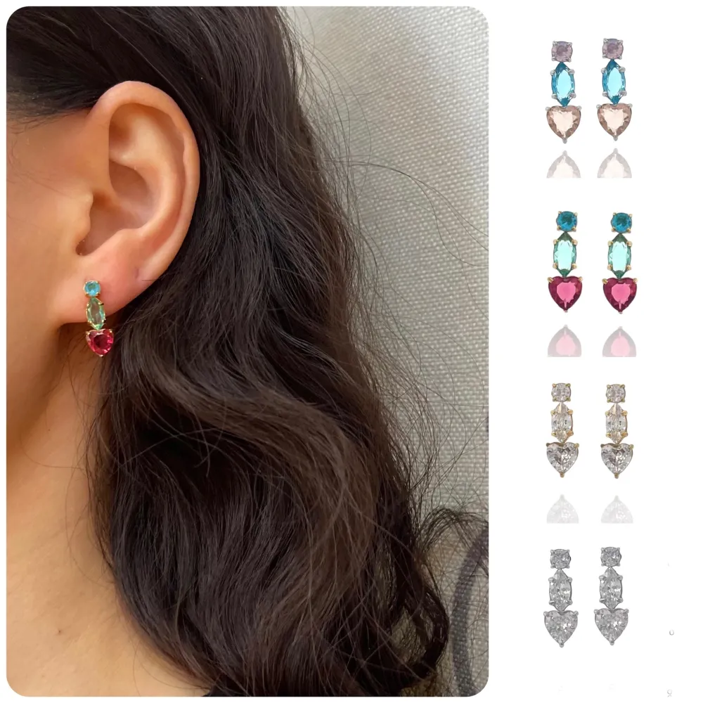 Punto Luce e Cuore-Orecchini in Acciaio - OAP-103-AA1648E