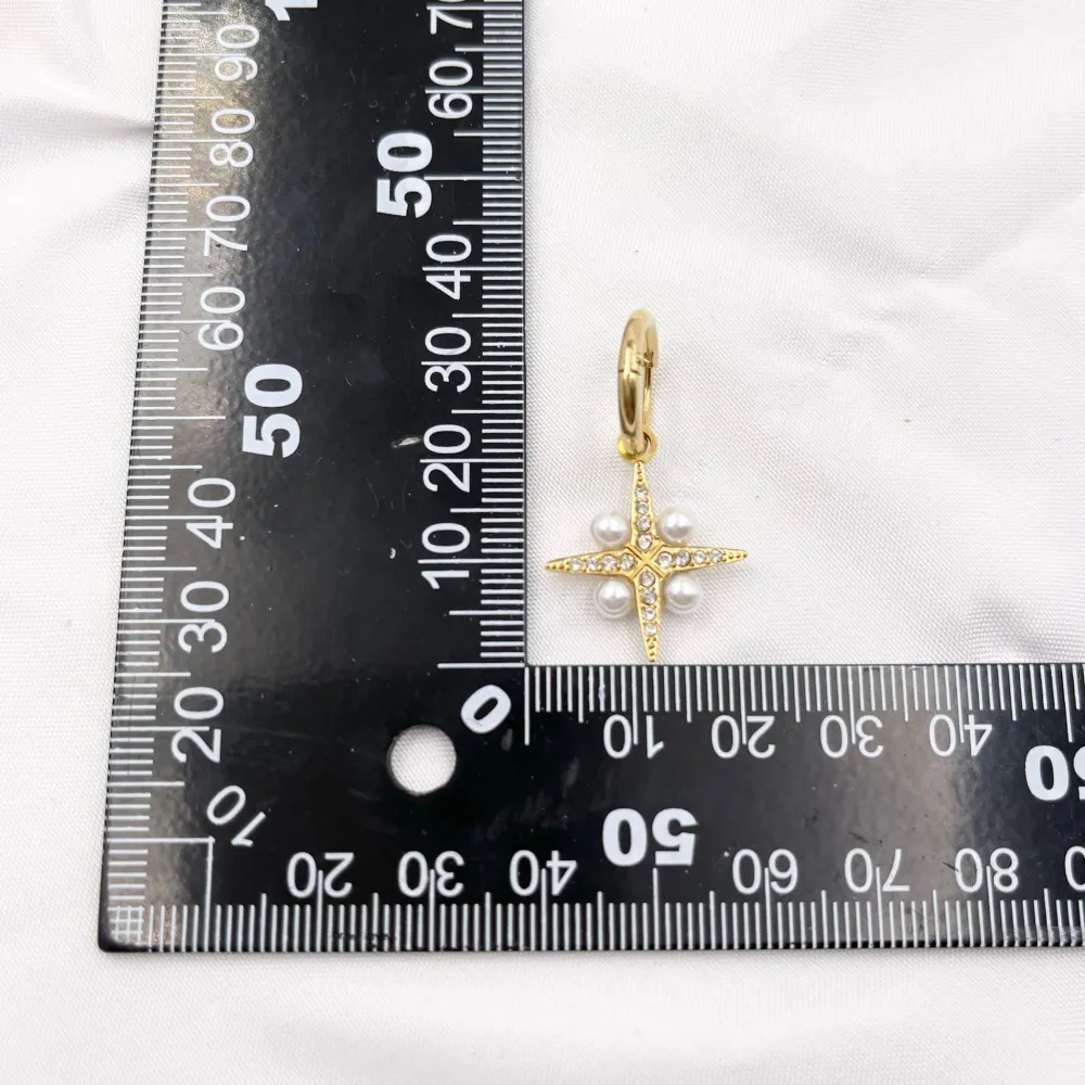 Croce Stella con Perla-Orecchini in Acciaio - OAP-103-AA191E