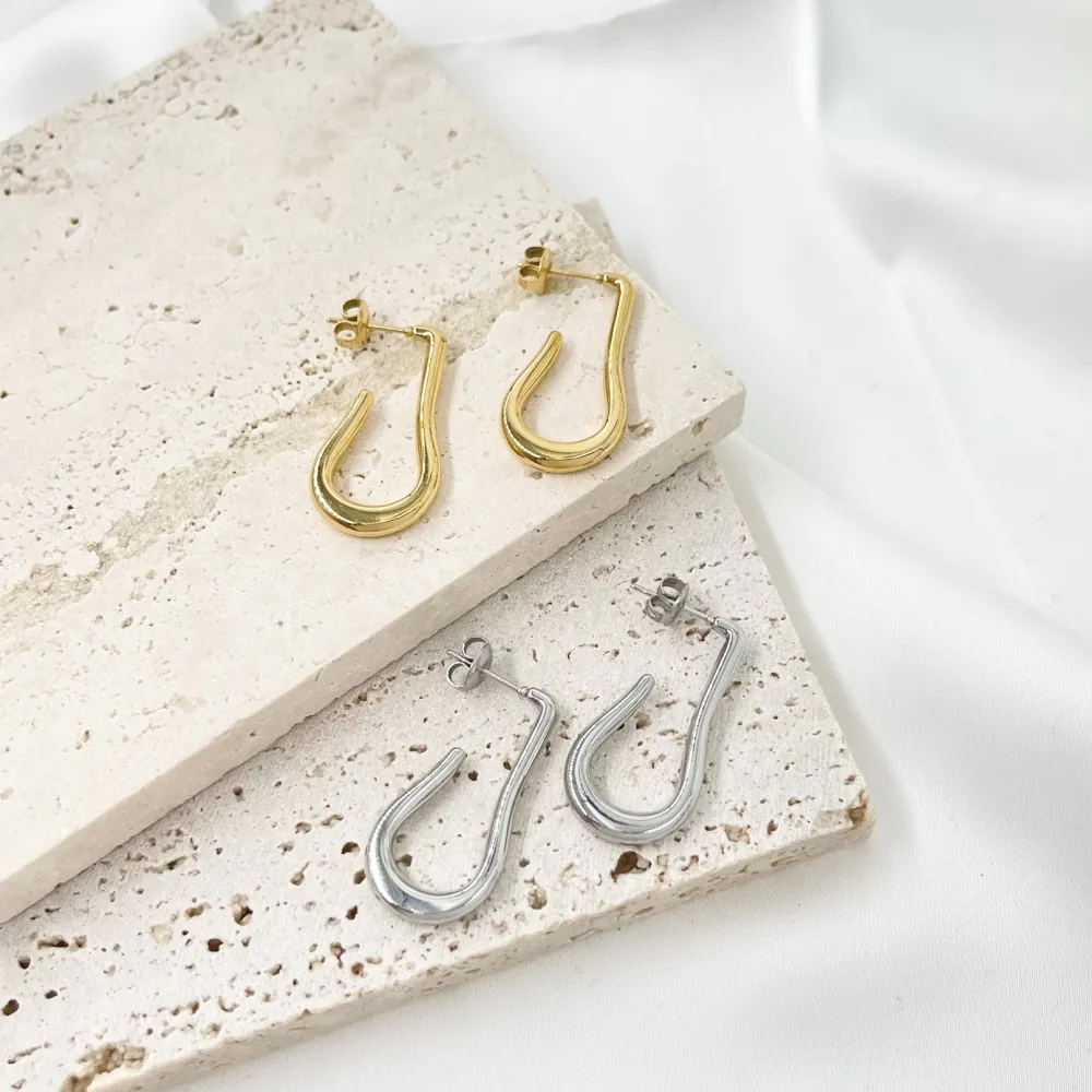 Cerchio Lavorato-Orecchini a Cerchio in Acciaio - OR-103-AA3349E