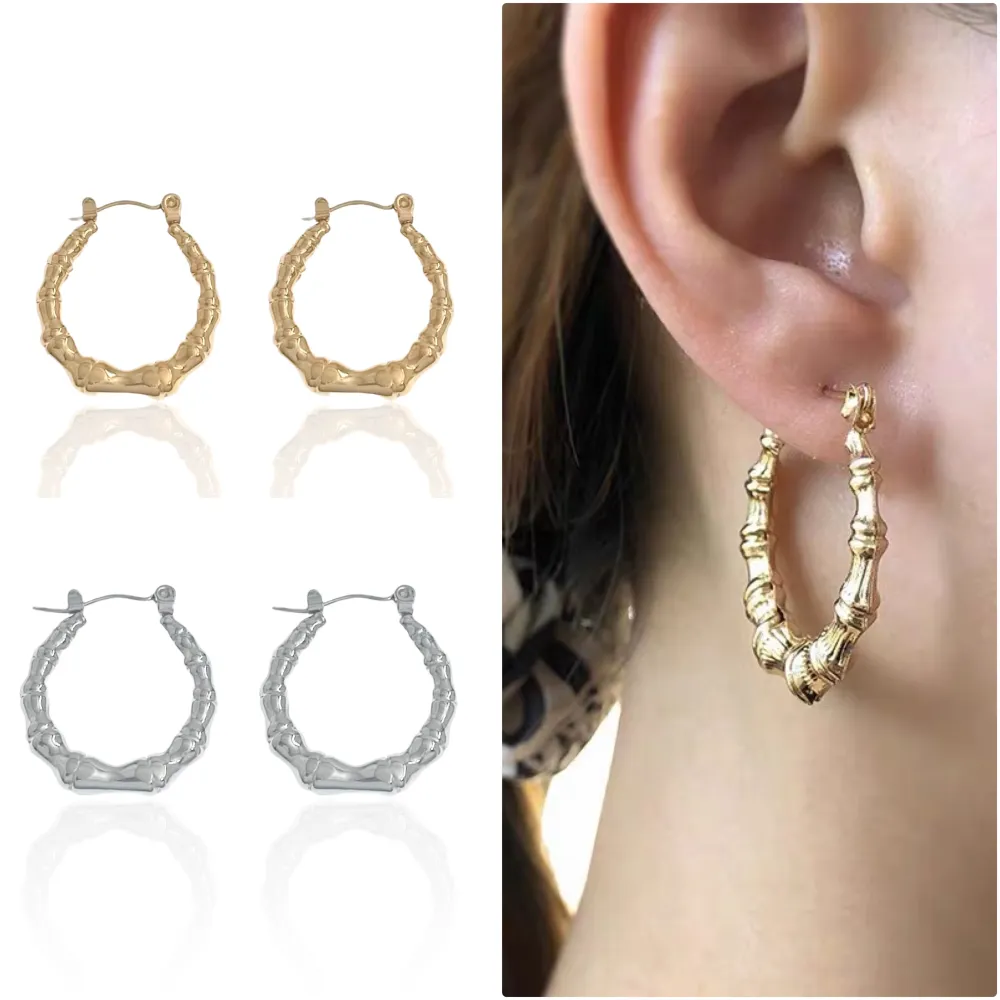 Cerchio Lavorato-Orecchini a Cerchio in Acciaio - OR-103-AA3350E