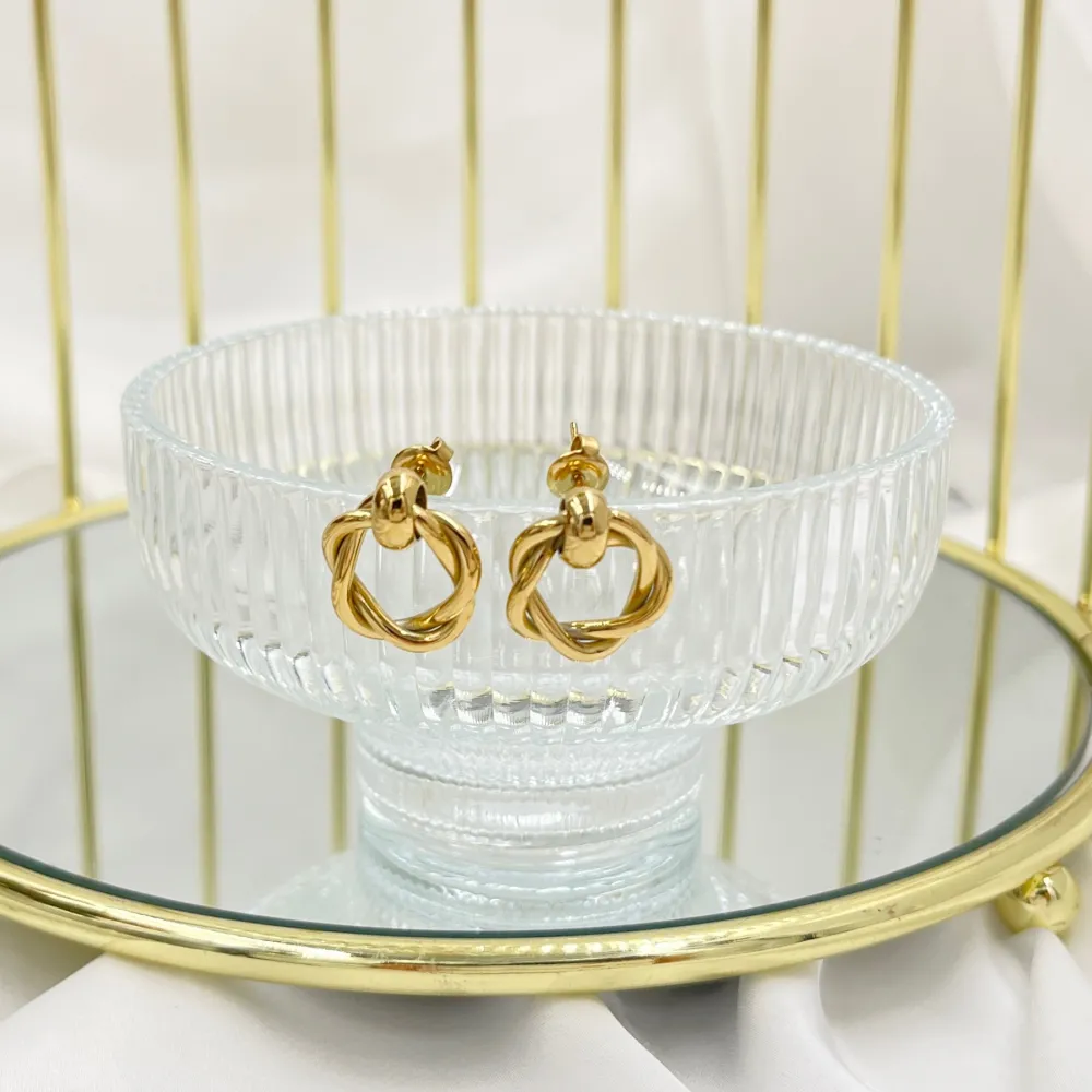 Cerchio Intrecciato-Orecchini in Acciaio - OAP-103-AA4111E