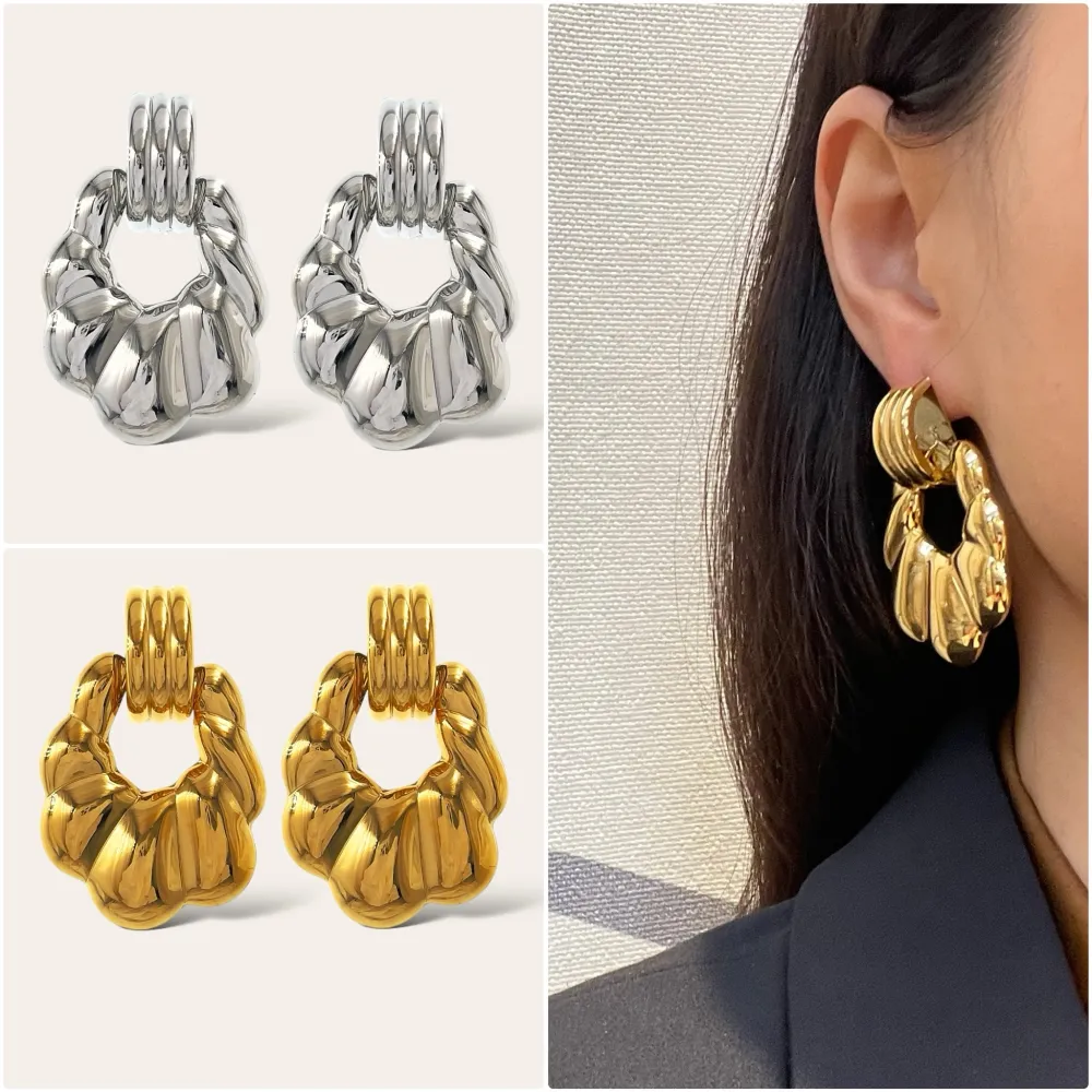 Pendente con zucca -Orecchini in Acciaio - OR-103-AA4655E