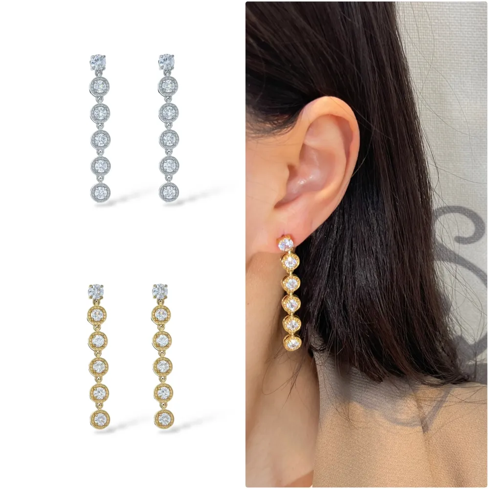 Cipollina Lunga-Orecchini in Acciaio - OAP-103-AA5510E