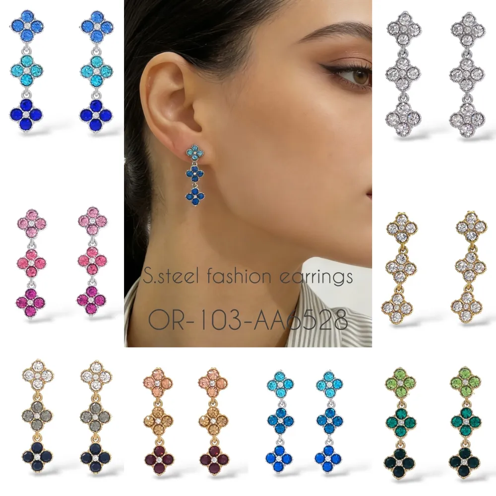 Quadrifoglio -Orecchini in Acciaio - OAP-103-AA6528E