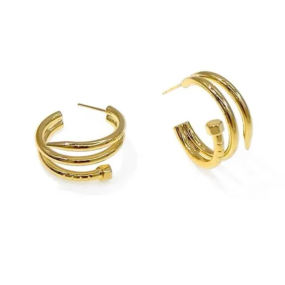 Cerchio Chiodo-Orecchini in Acciaio - OR-413-1009