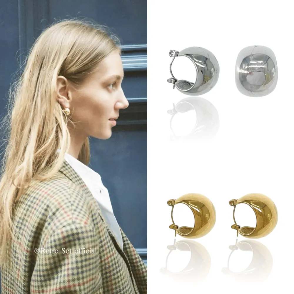 Cerchio Bombato-Orecchini in Acciaio - OAP-413-1016