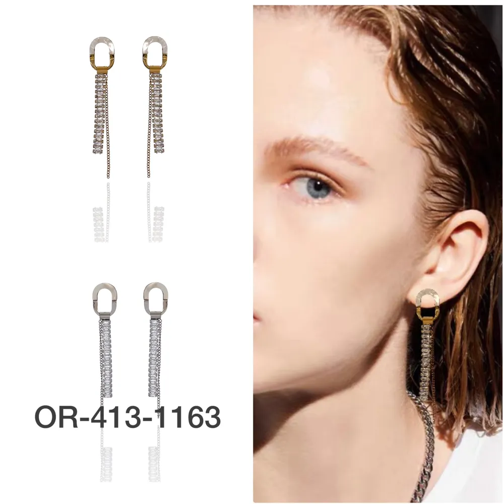 Cerchio con Tennis-Orecchini in Acciaio - OAP-413-1163