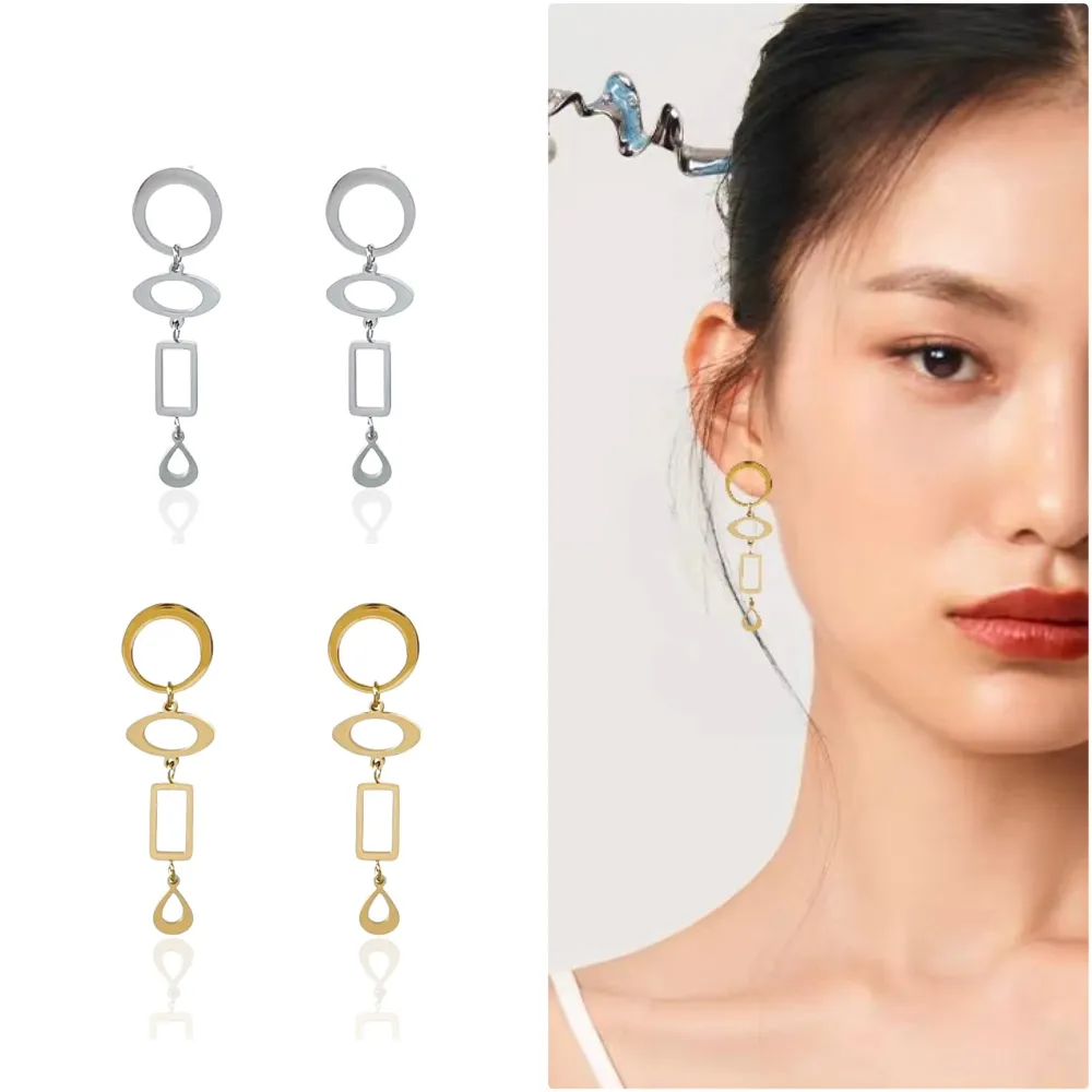 Forme Geometriche-Orecchini in Acciaio - OAP-413-1850 (Oro Giallo)