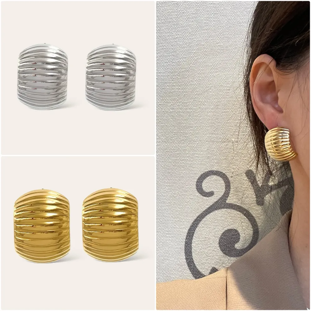 Doppia Goccia -Orecchini in Acciaio - OR-413-2073