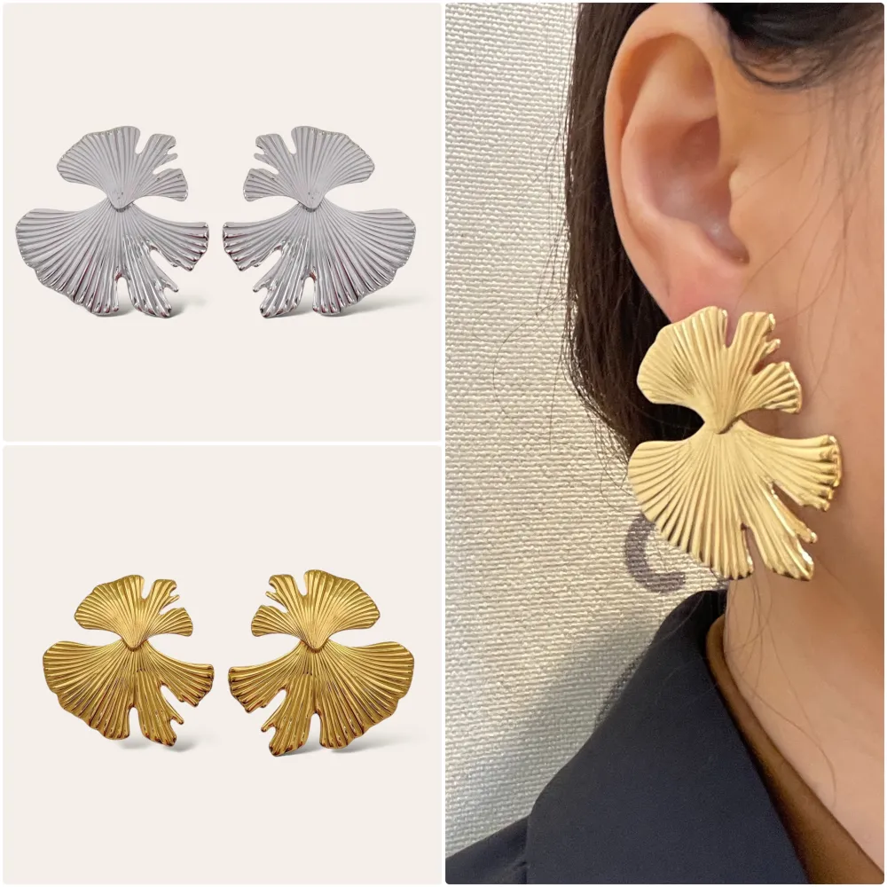 Foglia-Orecchini in Acciaio - OR-413-2231