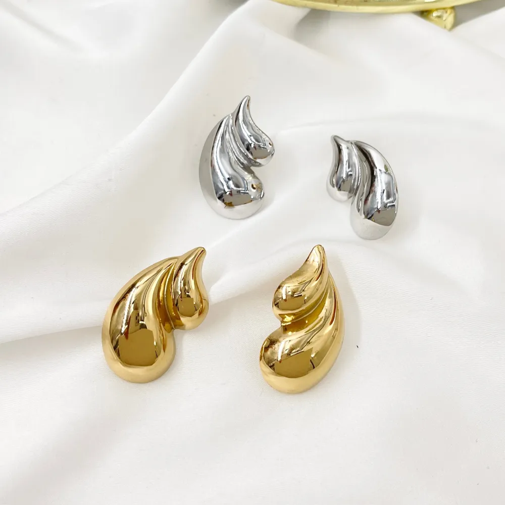 Doppia Goccia-Orecchini in Acciaio - OR-413-328