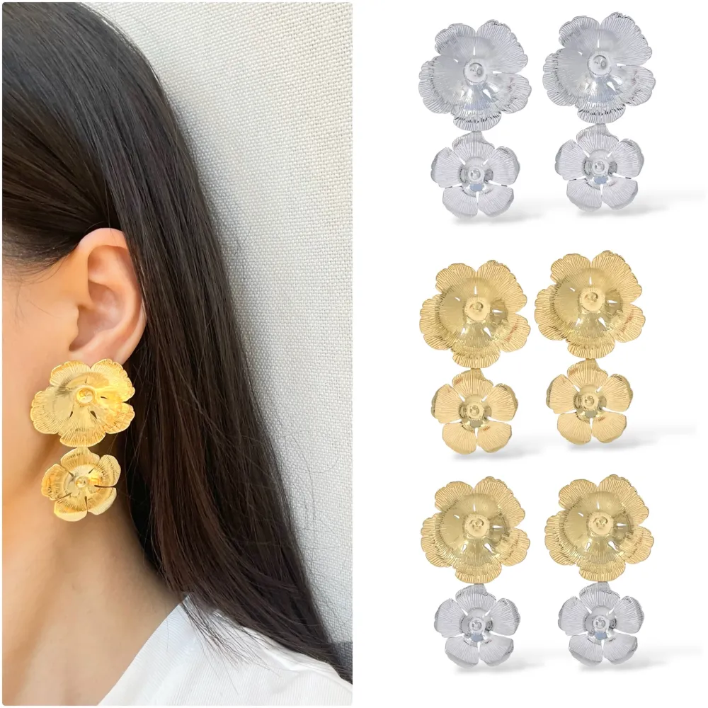 Fiore -Orecchini in Acciaio - OAP-413-837 (Argento)