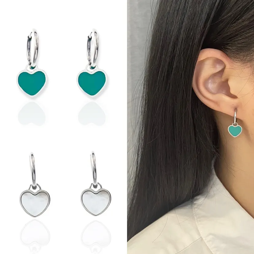 Cuore- Orecchini Pendenti in Acciaio - OAP-413-856 (Bianco)