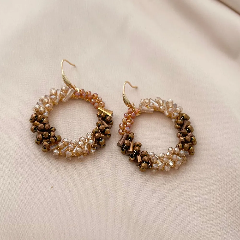 Cerchio Vuoto-Orecchini in Acciaio con Cristalli - OAP-428-10